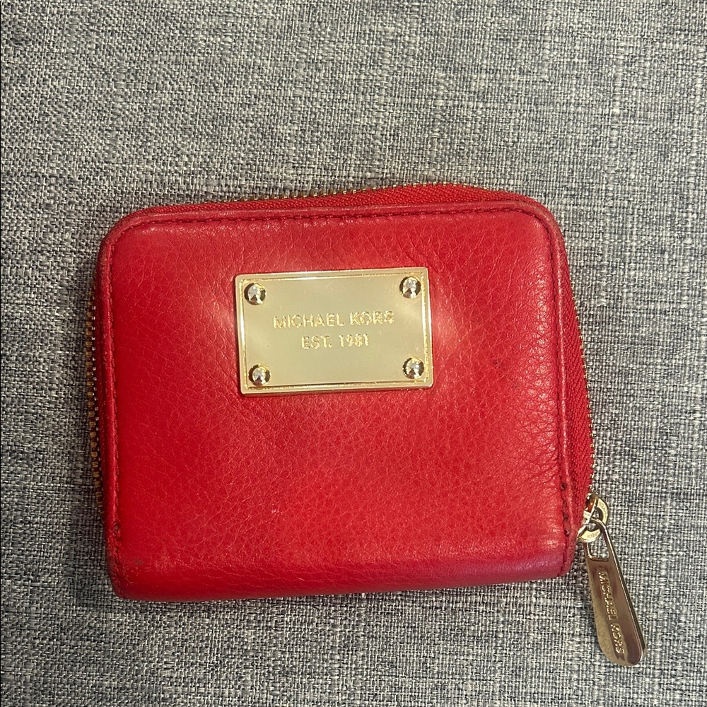 Michael Kors Vibrant Red Leather Wallet